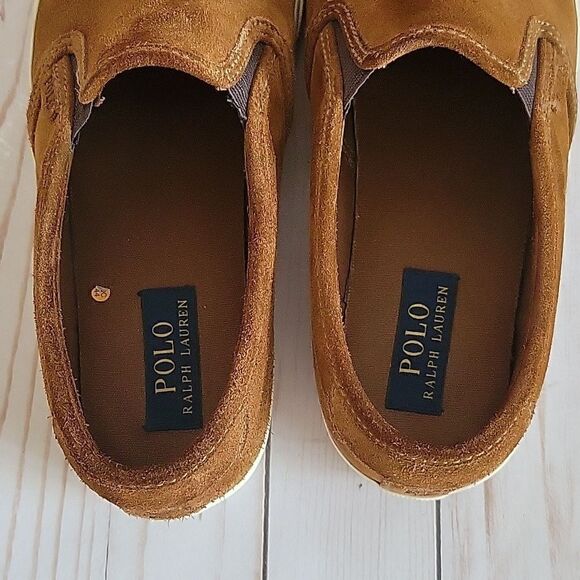 Polo Ralph Lauren Men Vaughn II slip on sneaker size Brown Suede Size 10.5 - Picture 7 of 12
